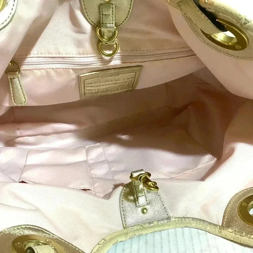 Coach CC signature print canvas satchel handbag